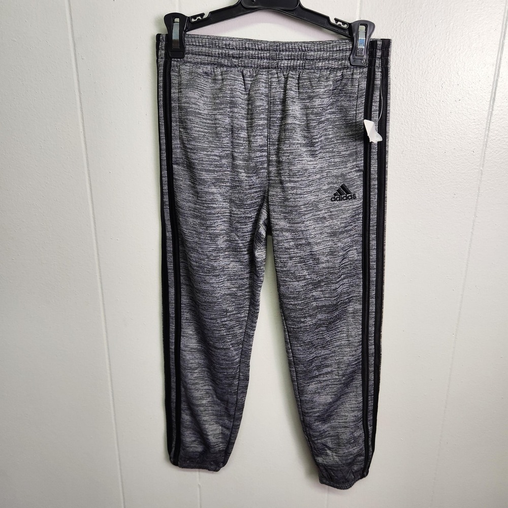 Adidas Pants Womens 6 Gray Black Three Stripes Regular‎ Fit Joggers Athletic